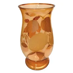 X05078 花瓶 BOHEMIACristal ボヘミアンガラス ガラス製 琥珀色 フラワーベース チェコ製 工芸品 インテリア  インテリア小物 フラワースタンド 花器
