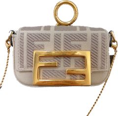 FENDI ナノ バゲット チャーム 2way ズッカ ミニバッグ ショルダー