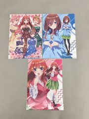 애니메이션 상품 5등분의 신부 클리어 파일 3점 세트 나카노 5월 미카리 유니폼 그려진 일러스트 일러스트 집합 벚꽃 드레스 ver. 미개봉 2512LT327