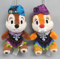 [중고] 봉제인형 칩 & 데일 봉제인형 배지 세트 [디즈니 할로윈 2021] 도쿄 디즈니랜드 한정