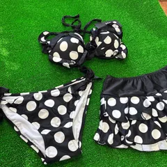 【美品/新品】水玉柄 フリルビキニ 3点セット スカート付き
