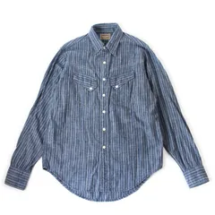 WC26746 DENIME ドゥニーム ストライプ柄 長袖 デニムシャツ ブルー S 日本製のサムネイル