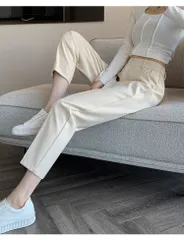ワイドパンツ レディース ボトムス きれいめ ワイド ロング 長ズボン ロングパンツ ハイウェスト ロング丈 ゆったり ノーアイロン ストレッチ 美脚パンツ サイドポケット 通気性 シンプル 秋 冬 春 夏 大きいサイ#beufe