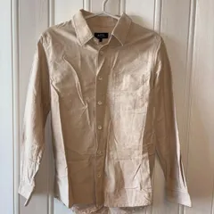 【美品】A.P.C. アーペーセー 長袖シャツ ベージュ XS ボタンダウン メンズ　　　F018のサムネイル