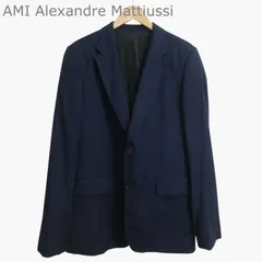 美品 AMI Alexandre Mattiussi アミアレクサンドルマテュッシ テーラードジャケット シングルジャケット 2B 総裏 本切羽 バージンウール ネイビー 46 メンズのサムネイル