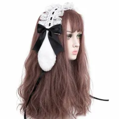 犬耳　耳　ブラック　黒　白　フリル　ヘッドドレス　ロリータ　ロック　パンク　ゴスロリ