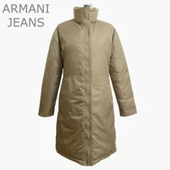 ARMANI JEANS アルマーニジーンズ ダウンコート ダウンジャケット グースダウン スタンドカラー ロング丈 ナイロン ベージュ I42 レディースのサムネイル