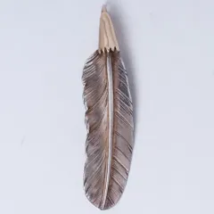 LARRY SMITH EAGLE HEAD FEATHER PENDANT No.49 18K ROSE GOLD ACCENT 右向き シルバー EFNL-0049-18KRGのサムネイル