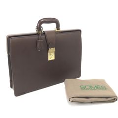 美品】SOMES SADDLE ブリーフケース ビジネス ゴールド金具 鍵付き 