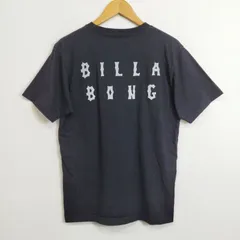 BILLABONG ビラボン Tシャツ 半袖 クルーネック 両面 ロゴ プリント コットン サーフ ブラック M E466