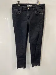 ピD323⚫︎ZARA⚫︎ザラ⚫︎パンツ⚫︎デニム⚫︎ローライズ⚫︎綿混⚫︎ストレッチ⚫︎裾前後アシンメトリー⚫︎レディース⚫︎size40⚫︎黒