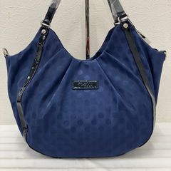 3254 Excellent Condition Y'SACCS Handbag 2-way Shoulder Bag Polka Dot Navy Nylon Enamel with Tags Women's