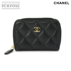 新品同様 シャネル CHANEL マトラッセ コインケース 小銭入れ ラムスキン ブラック ココマーク AP0216 ゴールド 金具 90321706