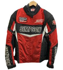 美品 SIMPSON ライダースジャケット M 赤 スイングトップ バイクウェア