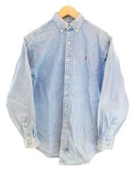 90s ラルフローレン POLO COUNTRY デニムシャツL 赤ポニー 刺繍 ラルフローレン RalphLauren -90s POLO COUNTRY L/S Denim Shirt BD