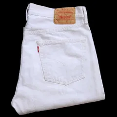 Levi'sリーバイス 501 ホワイト デニムパンツ ボロ W34 L34★SDP4439 オールド ジーンズ ストレート ペンキ ダメージ