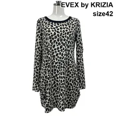 ◇ エヴェックスバイクリツィア EVEX by KRIZIA チュニック カットソー 長袖 ラウンドネック Aライン ヒョウ柄 42 M 9号 レディース S6E236のサムネイル