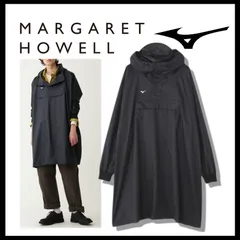 新品 未使用 ミズノ マーガレットハウエル ポプリンポンチョ ブラック L【MIZUNO MARGARET HOWEL 】ポケッタブルレインコートのサムネイル
