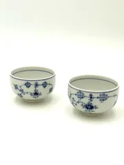 【未使用保管品】ロイヤルコペンハーゲン　RoyalCopenhagen　ブルーフルーテッドプレイン　ジャパニーズカップ　湯呑　2客セット