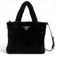 極美品 】PRADA プラダ 金具 ファー レザー バッグ ポーチ - メルカリ