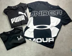 【140】男の子 スポーツ Tシャツ 3枚セット アンダーアーマー プーマ PUMA LA 黒 半袖 綿100% ドライ メッシュ 速乾 吸汗 ジュニア キッズ まとめ売り
