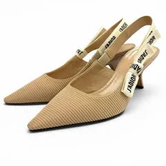 美品★Christian Dior クリスチャンディオール J'ADIOR スリングバック パンプス ベージュ 37 イタリア製 レディース 箱・保存袋付き