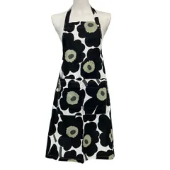 marimekko(マリメッコ) ワンピース ユニセックス - 白×黒×マルチ エプロン/ウニッコのサムネイル