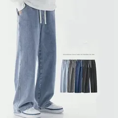 デニムパンツ ジーンズ メンズ ワイド デニム ゆったり ストレート カジュアル ワイドレッグ パンツ ズボン メンズ ロングパンツ#nfyue