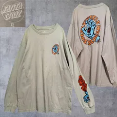 古着 Santa Cruz サンタクルーズ SCREAMING HAND スクリーミングハンド 両面ロゴプリント ロングスリーブTシャツ ロンT アッシュグレー ストリート スケーター ヒップホップ カジュアル 長袖 アメカジ L/S Tee XLサイズ相当のサムネイル