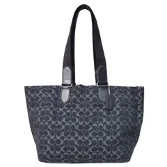 コーチ メンズ バッグ COACH デニム レザー シグネチャー スモール ツアー ダブル ハンドル 2way トートバッグ ハンドバッグ ブラック CDC48