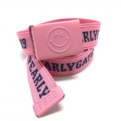 [Excellent Condition] Pearly Gates Gacha Belt, Pink x Navy, Smiley Face, English Logo Line, Women's Golf Wear PEARLY GATES