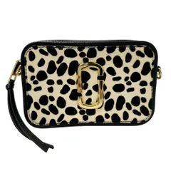 マークジェイコブス MARC JACOBS バッグ レディース ブランド ショルダーバッグ  レザー ハラコ スナップショット ブラック ホワイト 斜めがけ レパード ホルスタイン 【中古】