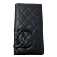 ✨CHANEL✨ シャネル 長財布 ラムスキン マトラッセ カンボンライン 黒