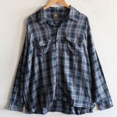 90s 三ツ星タグ　RRL ダブルアールエル　長袖シャツ　オンブレ　Lサイズ 希少 RRL ダブルアールエル 三ツ星タグ オンブレチェックシャツ XXL