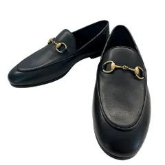 グッチ GUCCI 革靴 レディース ブランド ホースビット ローファー  レザー ブラック サイズ35 22cm シンプル 上品 おしゃれ 【中古】
