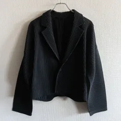 【美品】 HOMME PLISSE ISSEY MIYAKE【HP13JC105/プリーツ ジャケット】2 ブラック オムプリッセ イッセイミヤケ 26050416のサムネイル