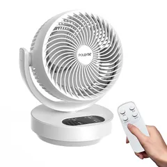 POLENTAT サーキュレーター 扇風機 DCモーター 壁掛け対応 10~23畳 静音 分解して洗える 左右自動首振り パワフル送風 リモコン付き タッチパネル 3段階風量 7Hタイマー 省エネ 部屋干し 換気 梅雨対策 PSE認証済 0