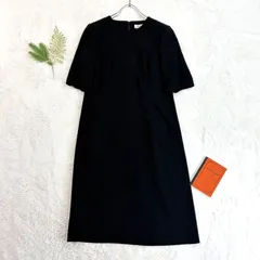 日本製 pierre cardin ピエールカルダン 半袖 ロングワンピース バックファスナー フォーマル 冠婚葬祭 無地 ブラック 黒 礼服 11ARのサムネイル