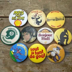ビンテージ 缶バッジ ガソリンスタンド マイケルジャクソン アート - - 70s ~ 80s 90s 00s -サイズ 0511Z 古着 ビンテージ used vintage 雑貨 小物 プレゼント  p10のサムネイル