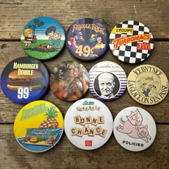 ビンテージ 缶バッジ セクシー アート 特大 ビッグサイズ - - 70s ~ 80s 90s 00s -サイズ 0511AA 古着 ビンテージ used vintage 雑貨 小物 プレゼント  p10のサムネイル