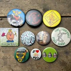 ビンテージ 缶バッジ イラスト アニマル アート 総柄 70s ~ 80s 90s 00s 0511N 古着 ビンテージ used vintage 雑貨 小物 プレゼント p20/のサムネイル