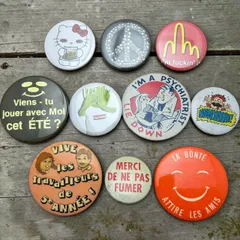 ビンテージ 缶バッジ マクドナルド スマイリー キャラ アメカジ 70s ~ 80s 90s 00s 0508X 古着 ビンテージ used vintage 雑貨 小物 プレゼント p10のサムネイル