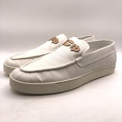 極美品 ヴィア サンガッチョ にゅ キャンバス ローファー 白 24.5 