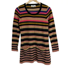 SONIARYKIEL(ソニアリキエル) チュニック サイズ38 M レディース美品  ピンクベージュ×黒×マルチ ボーダー/ニットのサムネイル