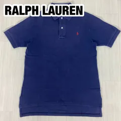 【90s】POLO BY RALPH LAUREN ポロバイラルフローレン 刺繍ポニー 半袖ポロシャツ M ネイビー 濃紺 90年代 ナイガイ 着丈72cm 肩幅42cm 身幅(脇下)47cm 袖丈22.5cm【古着】
