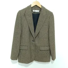 ザラ CHECK ウール ジャケット XS_W0686