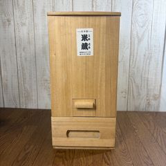 日本製 希少 総桐 計量 米びつ 桐製 ボタンを押して3合まで計れる 良好