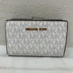 998　MICHEAL KORS　マイケルコース　2つ折り財布　お財布　ウォレットケース　コインケース　折り財布　PVC　MK柄　総柄　ホワイト