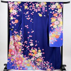 振袖 正絹 紺 熨斗目 桜 豪華金彩 暈し L 身丈169 裄68 成人式 - メルカリ