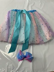 レディース スカート Lサイズ 裏地付き リボンヘアクリップ付き かわいい 上品　Q-000992   bu1